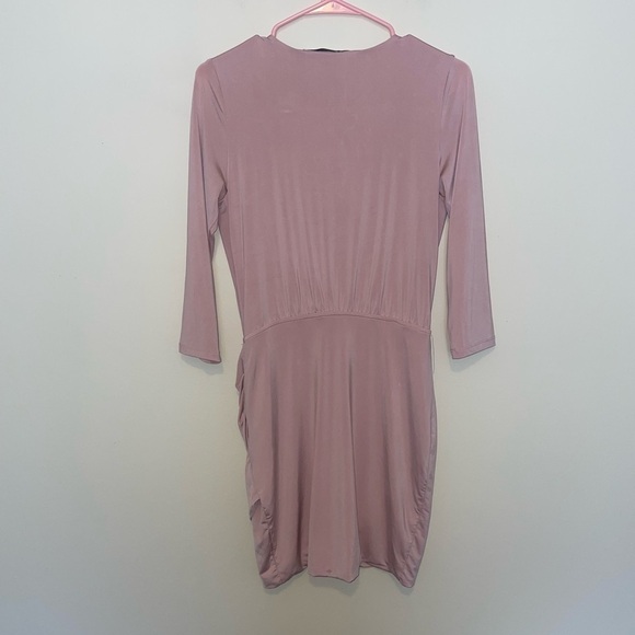 Lover + Friends Love Happy Mauve Pink Bodycon Long Sleeve Mini Dress Small - Picture 6 of 10